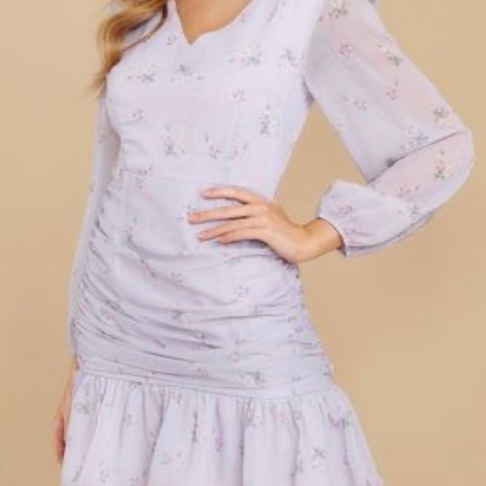 Aura Lilac Floral Mini Dress